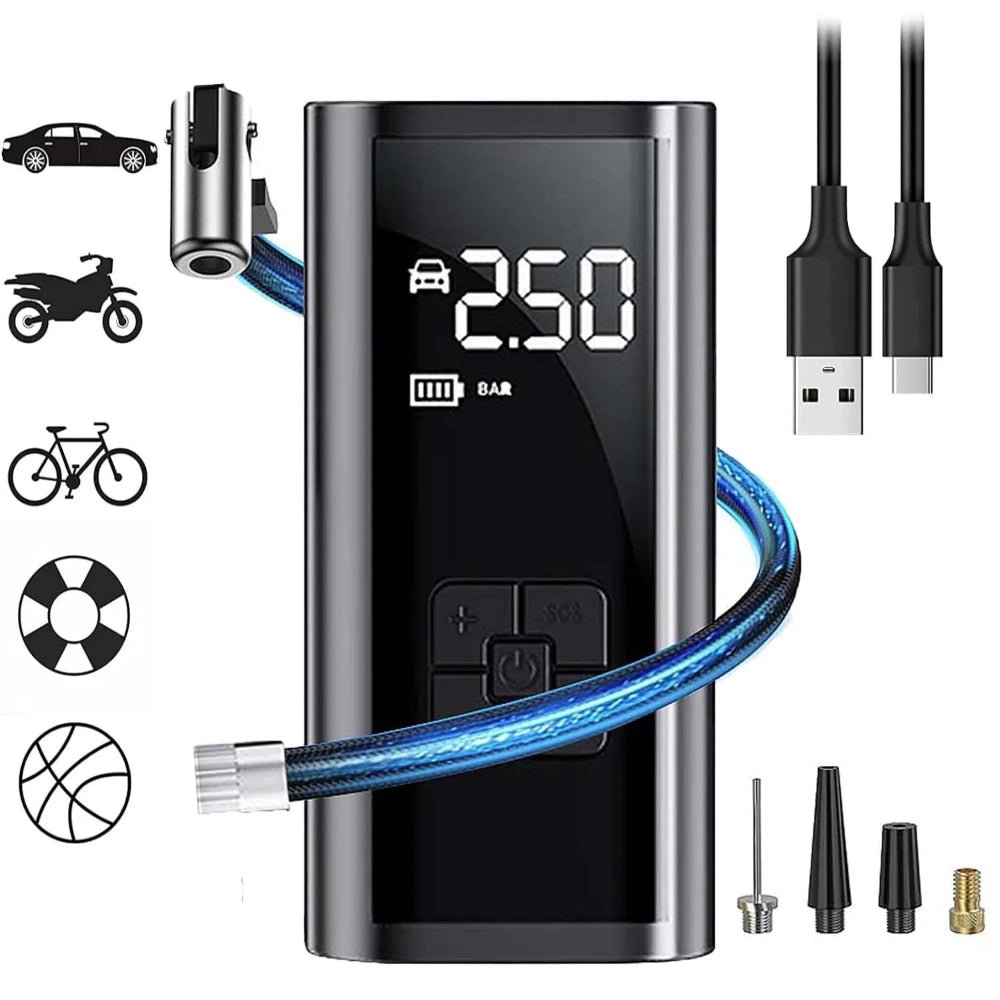 Portable Air Compressor Power Bank for Fitness Balls, Basket Balls, Car Tires, USB Rechargeable Fast Air Pump Inflator - Epic Bargain Store