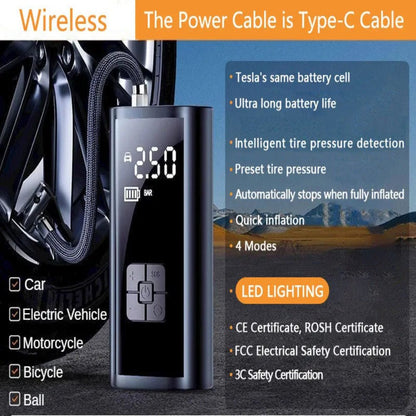 Portable Air Compressor Power Bank for Fitness Balls, Basket Balls, Car Tires, USB Rechargeable Fast Air Pump Inflator - Epic Bargain Store