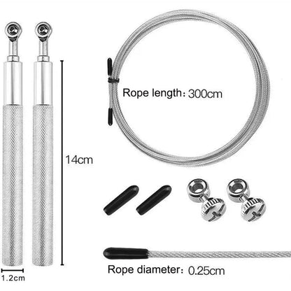 Professional Speed Jump Rope - Adjustable Length Steel Rope Includes Spare Parts Kit and Bag - Epic Bargain Store